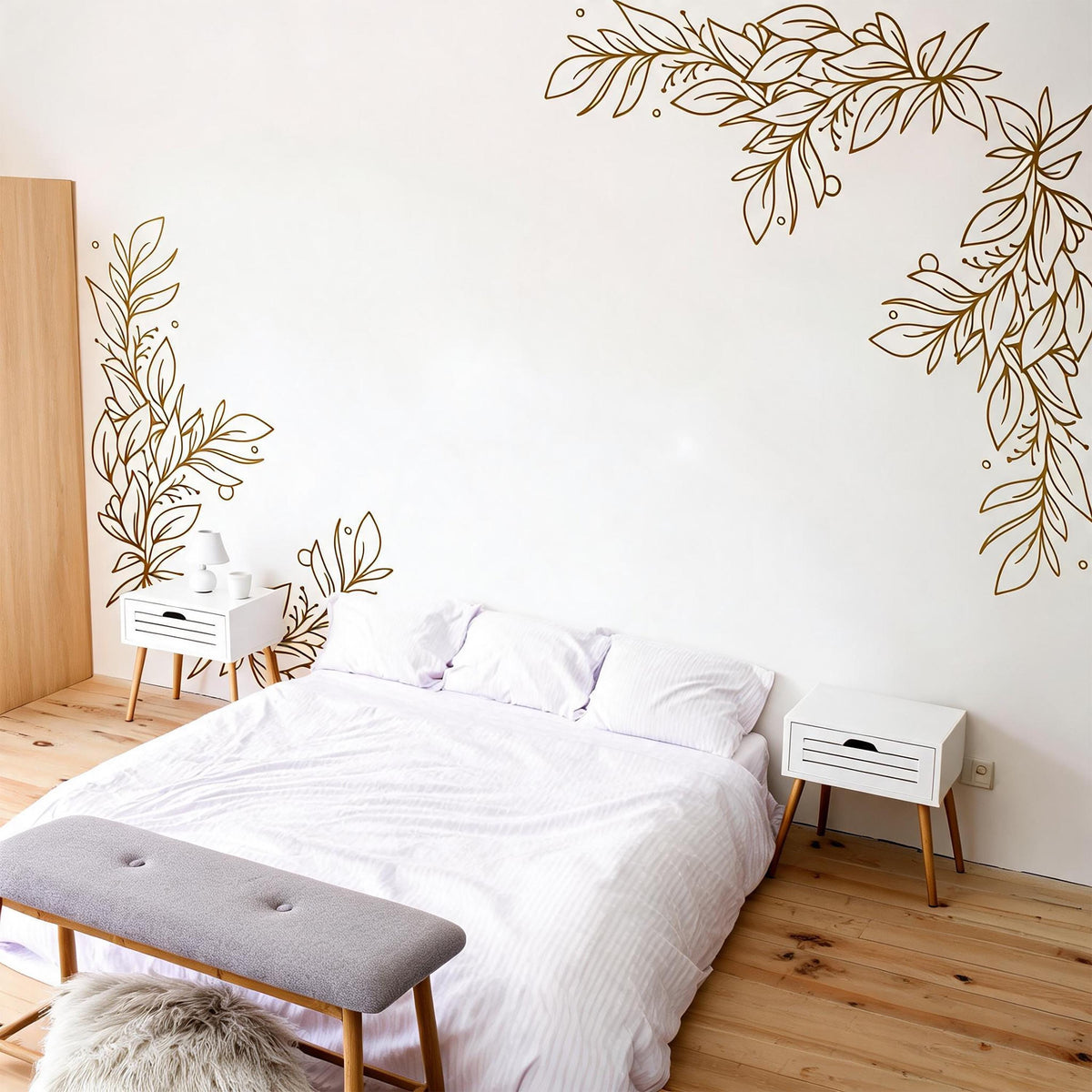 Floral Corner Wall Decal decal sheet flat-lay