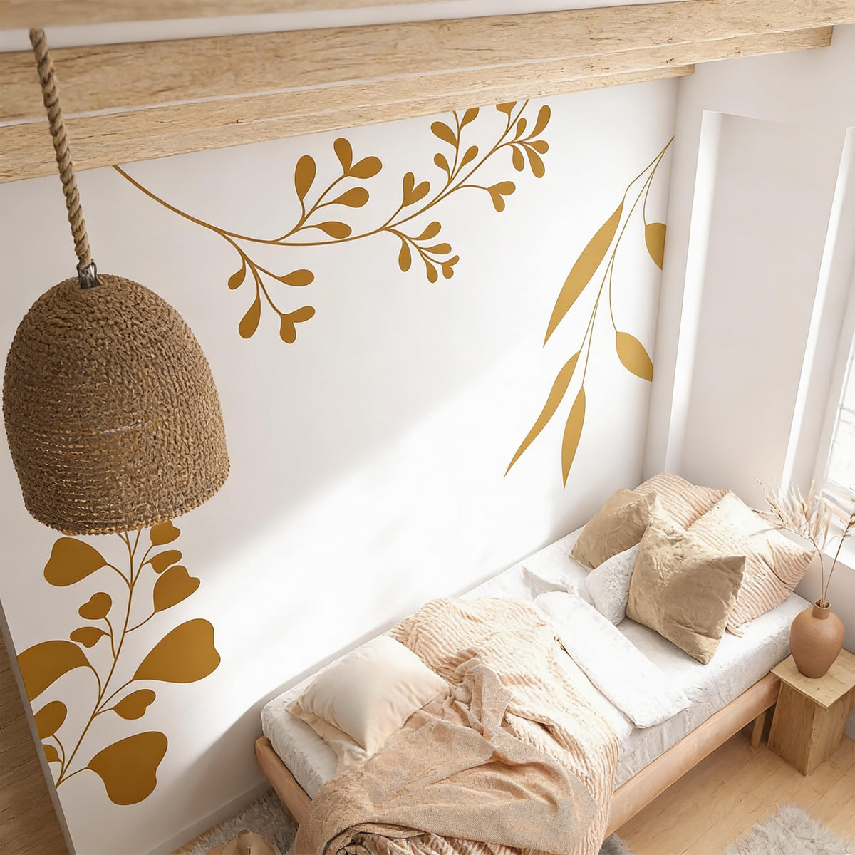 Botanical Wall Decals Set shown in a home interior