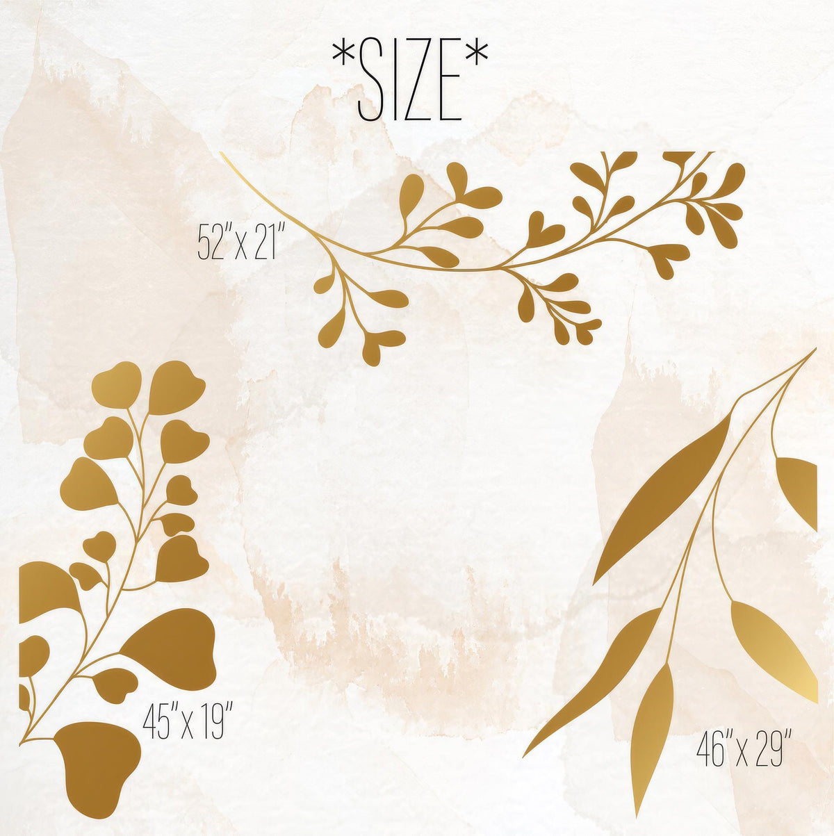 Botanical Wall Decals Set size reference on a wall