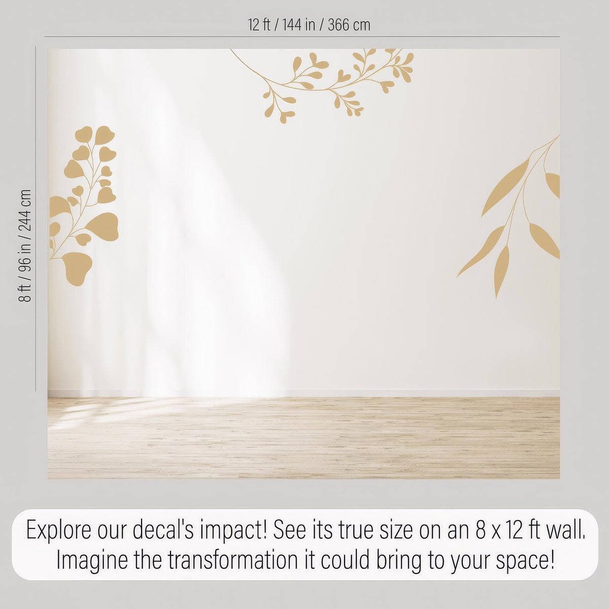 Botanical Wall Decals Set close-up styled detail
