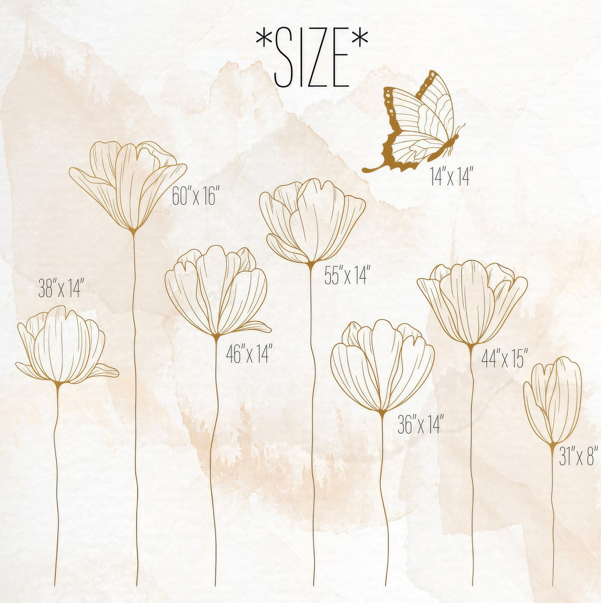 Floral Wall Decals Set shown in a home interior
