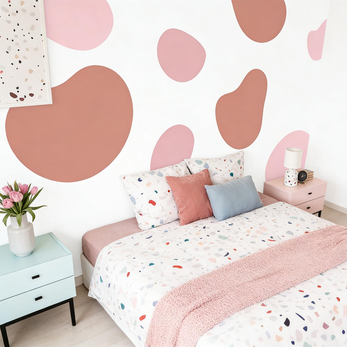Abstract Wall Decals Set shown in a home interior