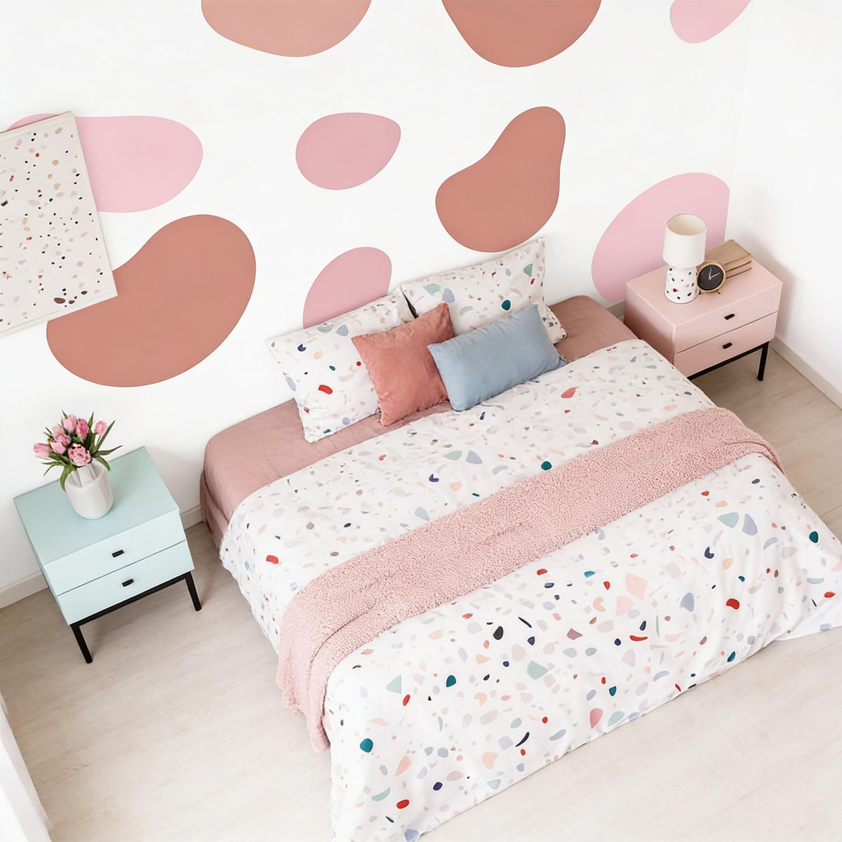 Abstract Wall Decals Set styled in a room setting