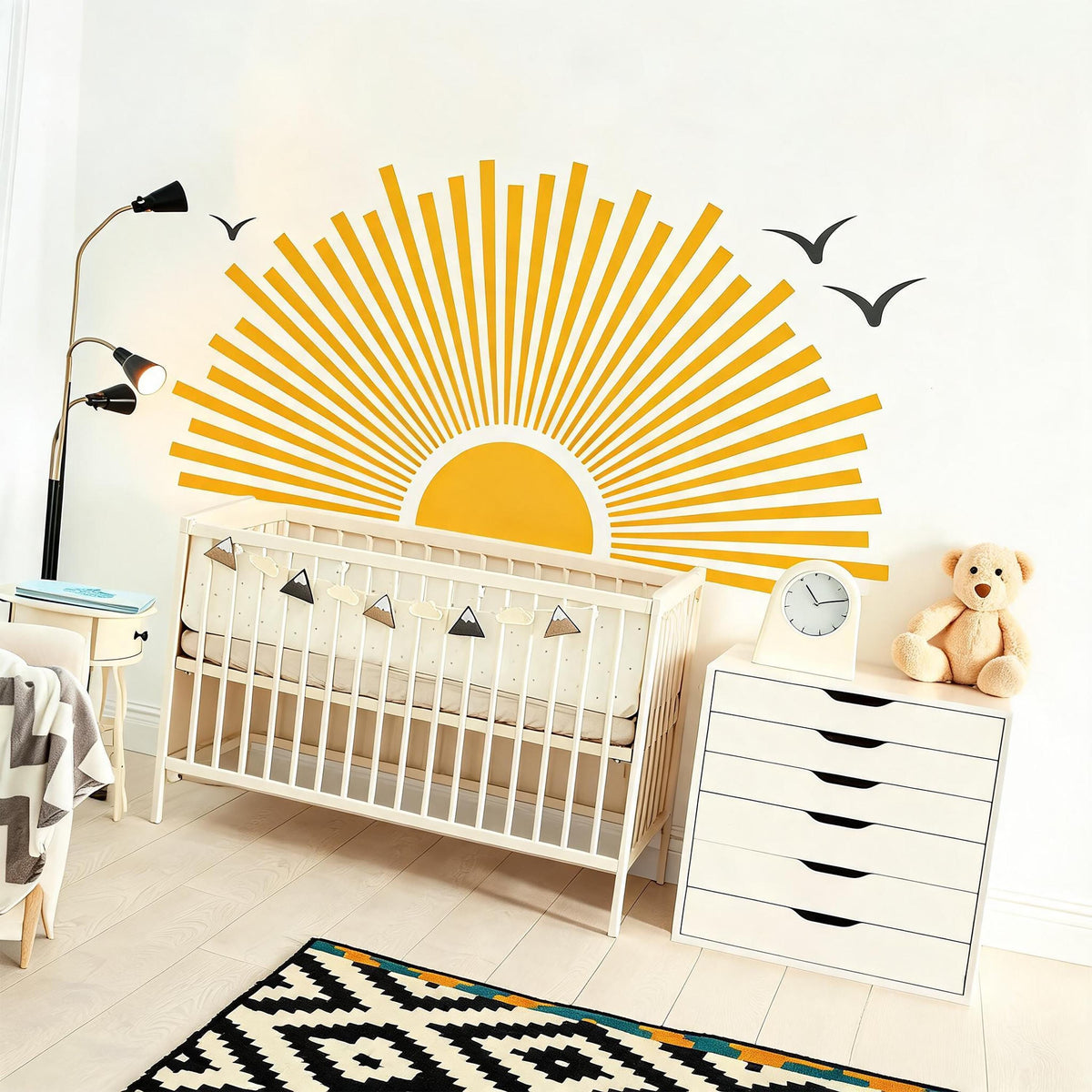 Sun Wall Decal Vinyl close-up styled detail