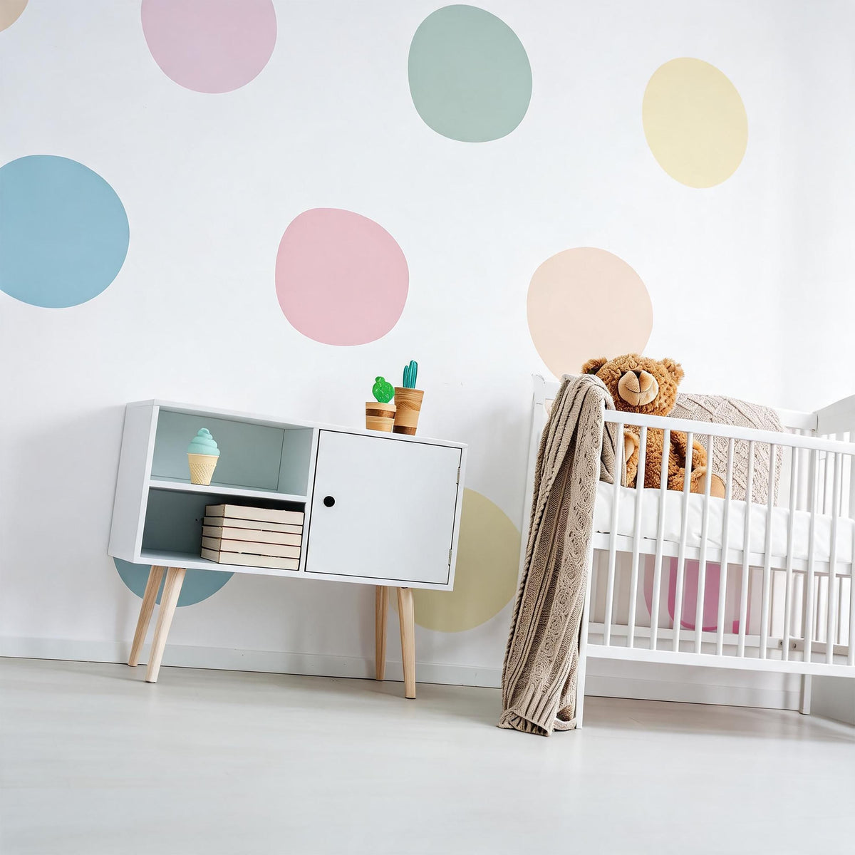 Polka Dot Wall Decals styled in a room setting