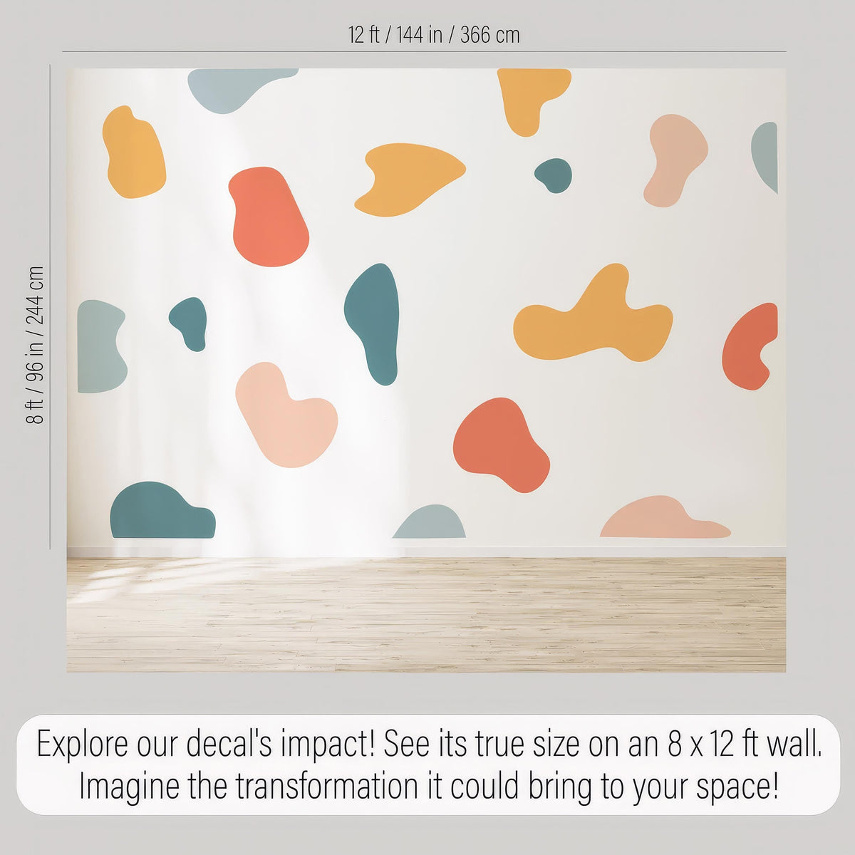 Abstract Shape Wall Decals Vinyl shown in a home interior