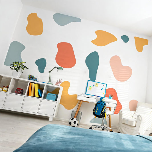 Abstract Shape Wall Decals Vinyl installed on a styled wall