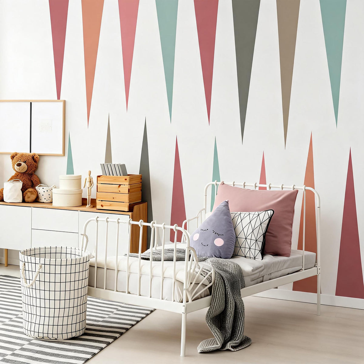 Boho Triangle Wall Decals Vinyl shown in a home interior