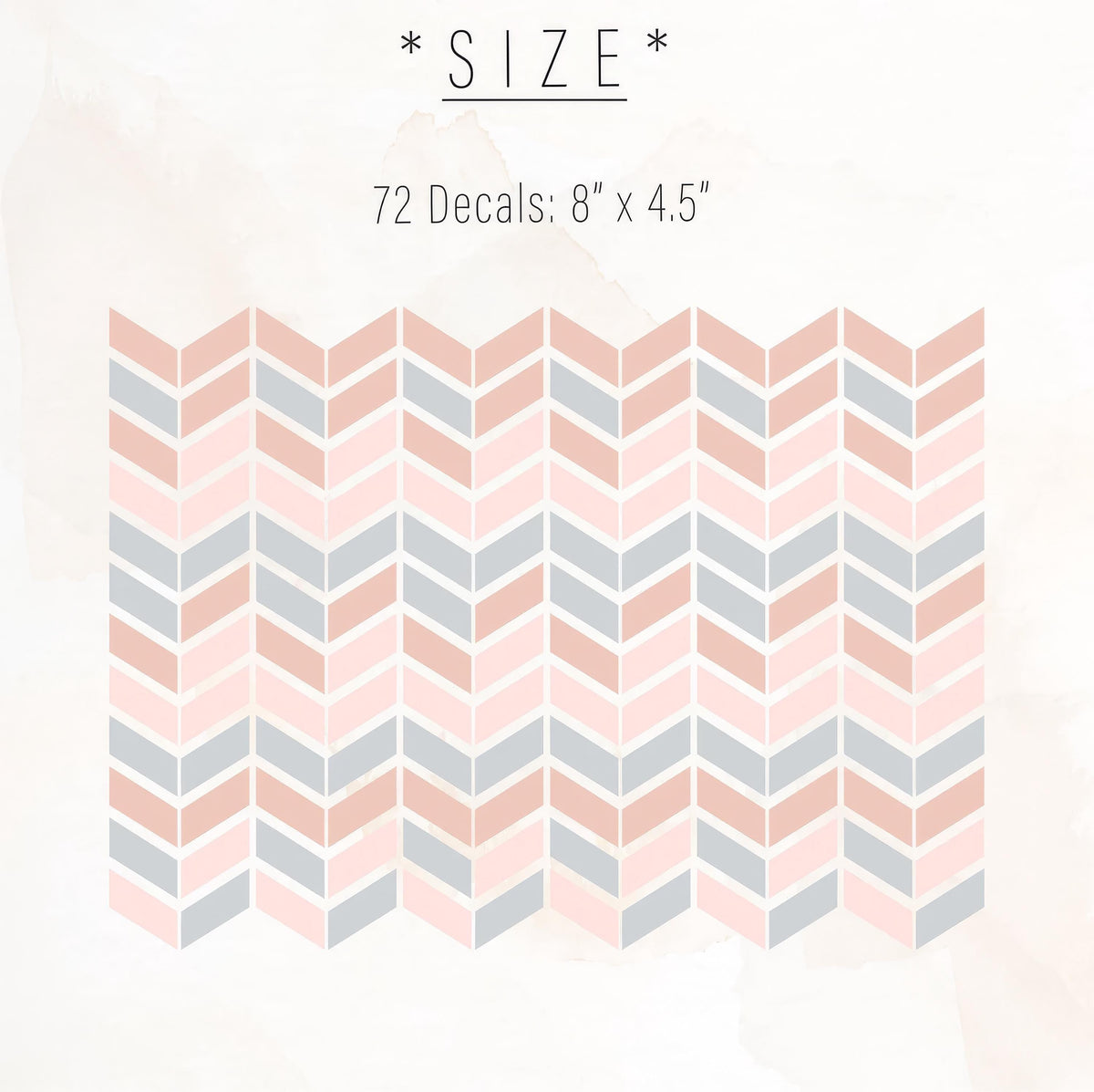 Close-up detail of herringbone wall decals vinyl matte vinyl finish