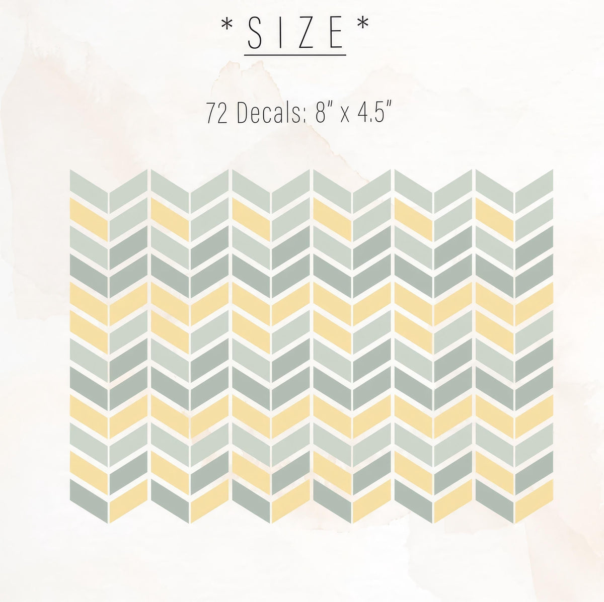 Close-up detail of herringbone wall decals vinyl matte vinyl finish