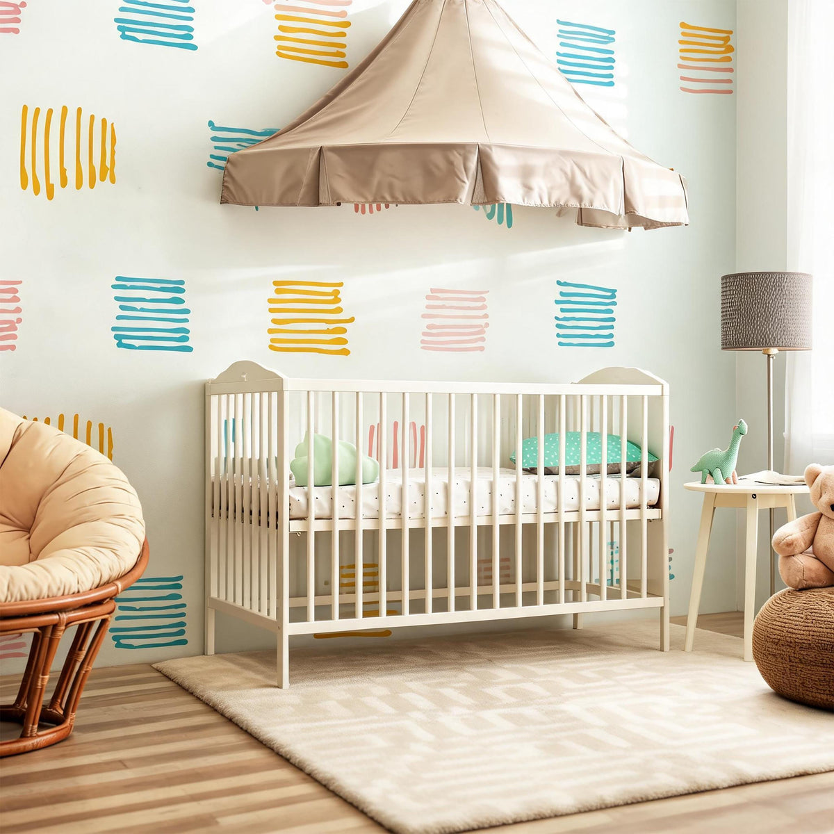 Color Block Wall Decals Vinyl styled in a room setting