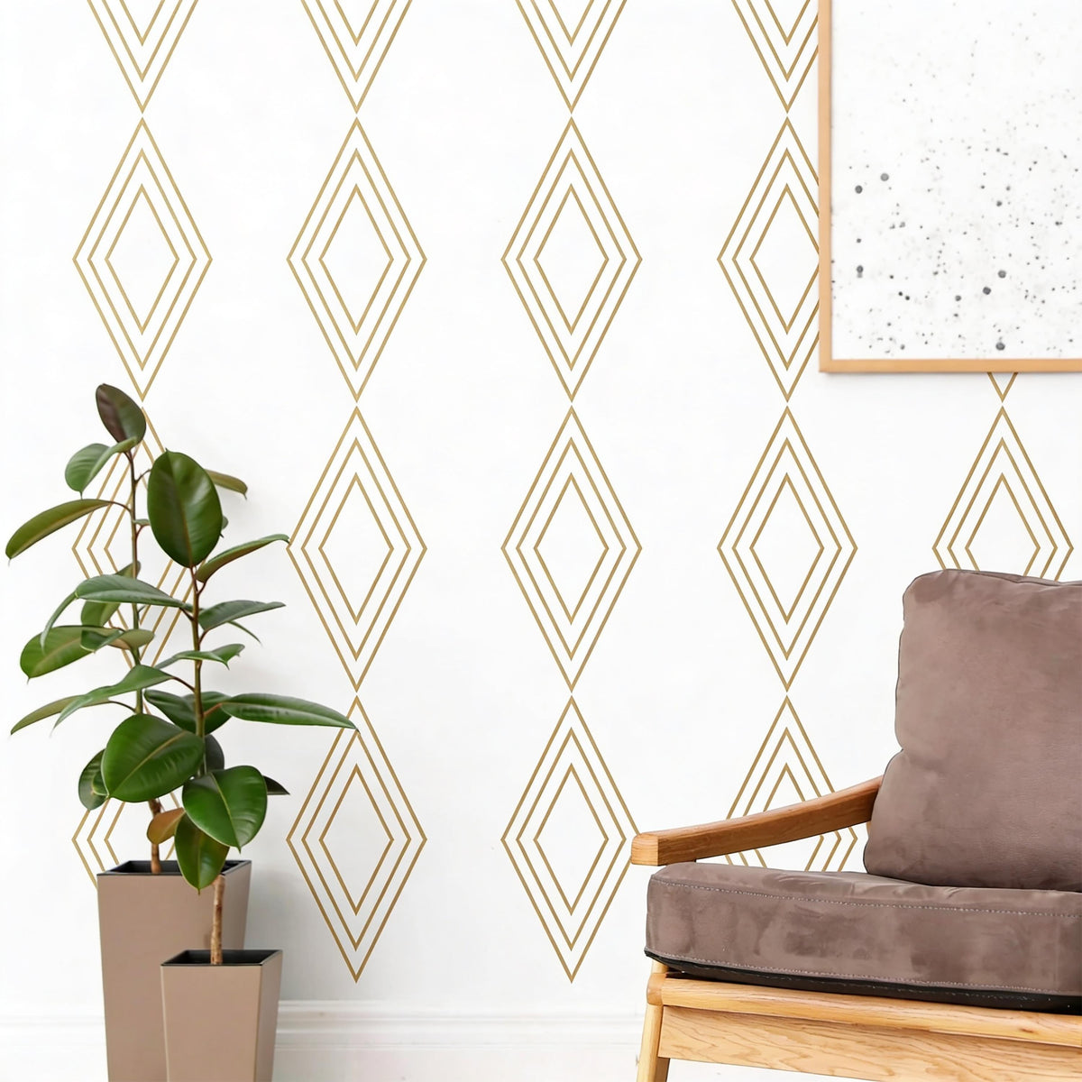 Geometric Diamond Wall Decals Vinyl close-up styled detail