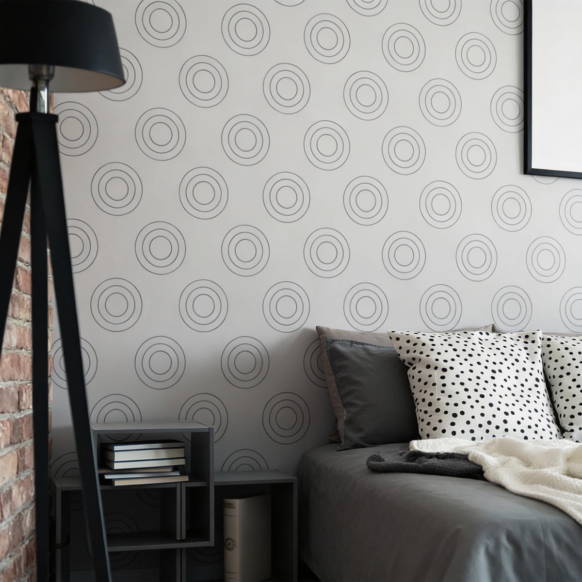 Circle Wall Decals Vinyl styled in a room setting