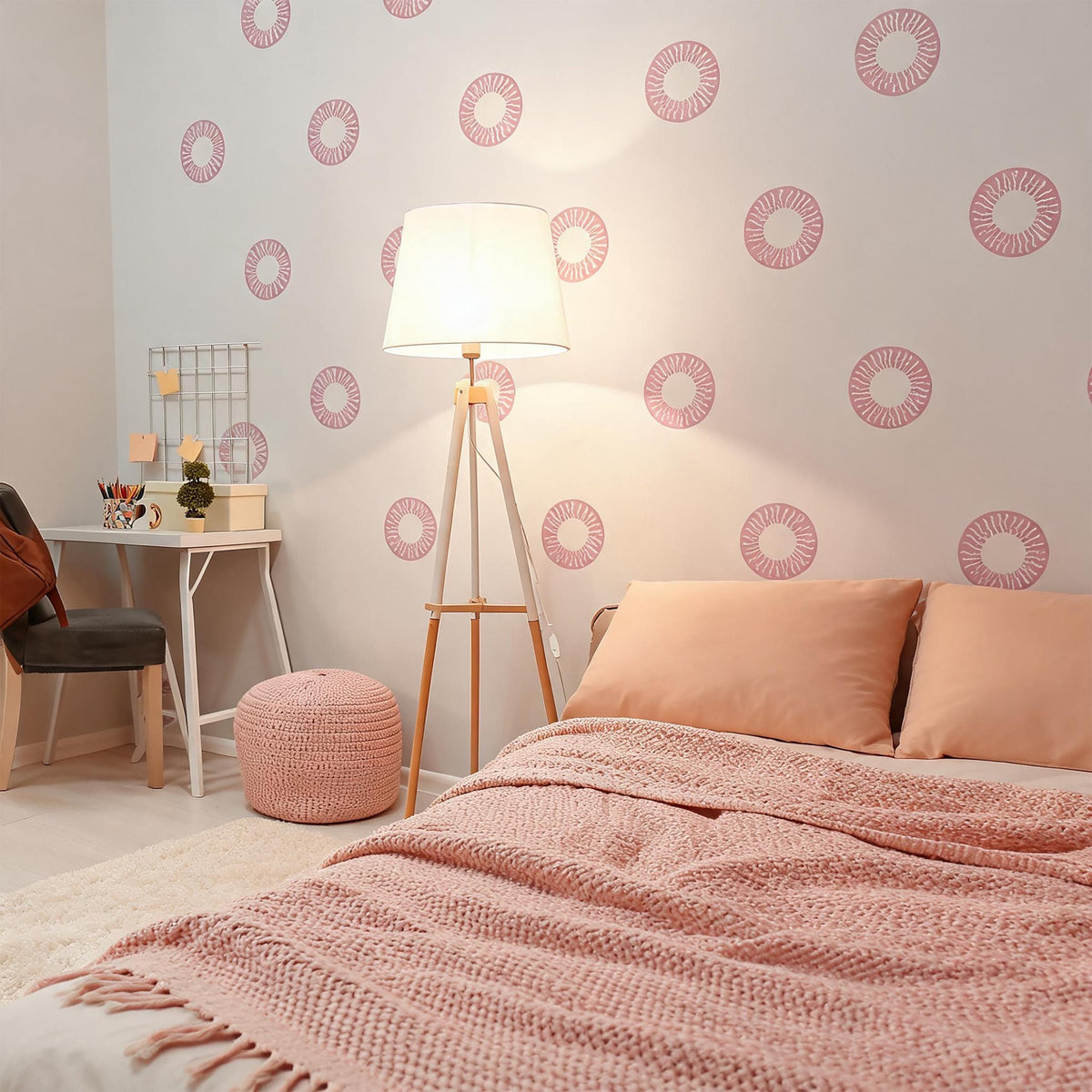 Sun Wall Decals Vinyl styled in a room setting