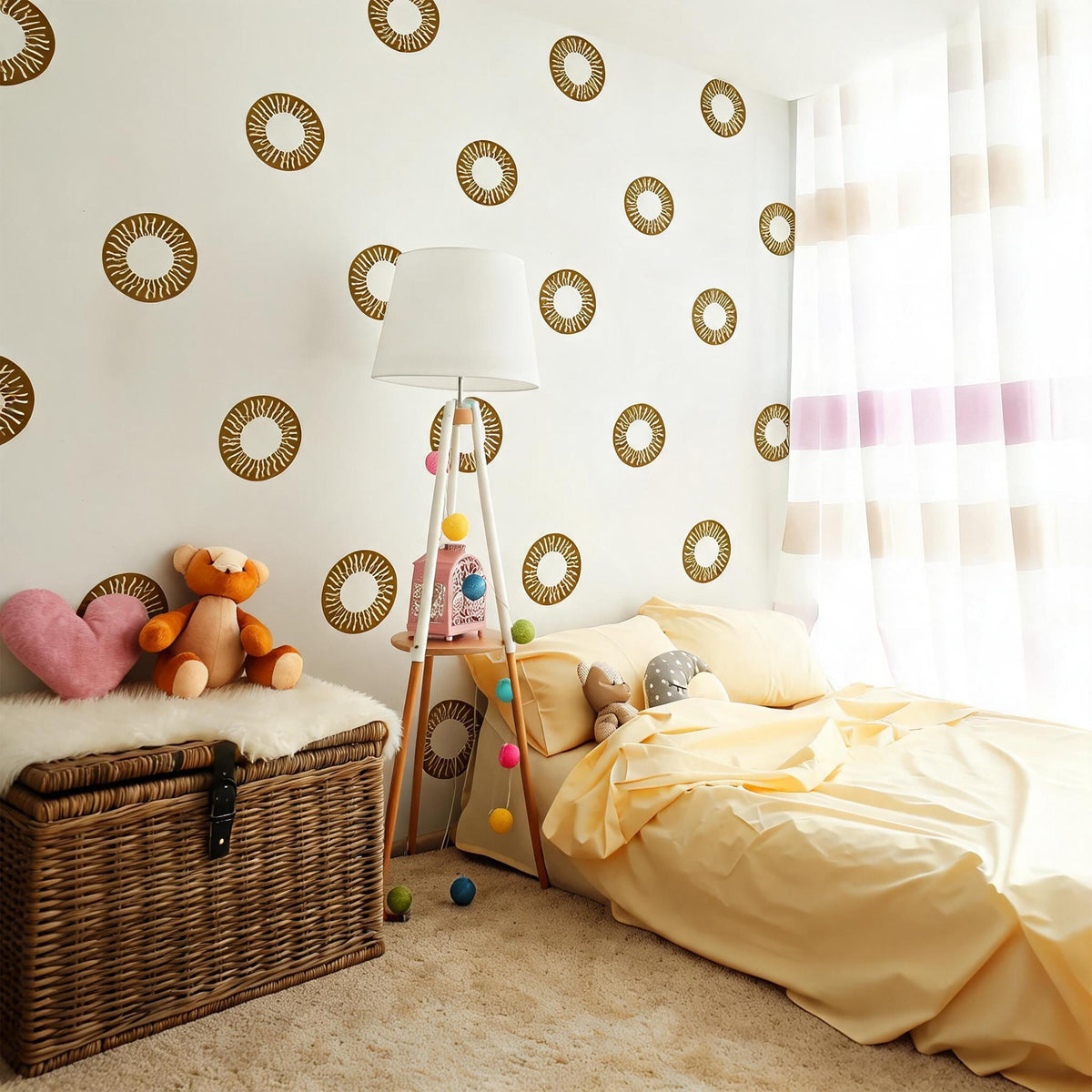 Sun Wall Decals Vinyl close-up styled detail