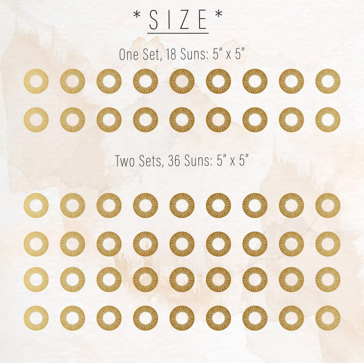 Close-up detail of sun wall decals vinyl matte vinyl finish