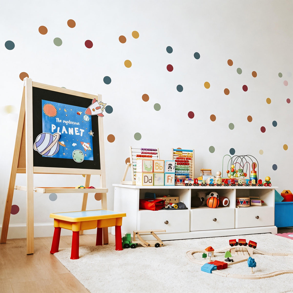 Colorful Shape Wall Decals close-up styled detail
