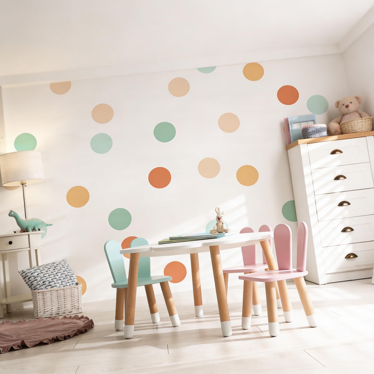 Colorful Shape Wall Decals decal sheet flat-lay