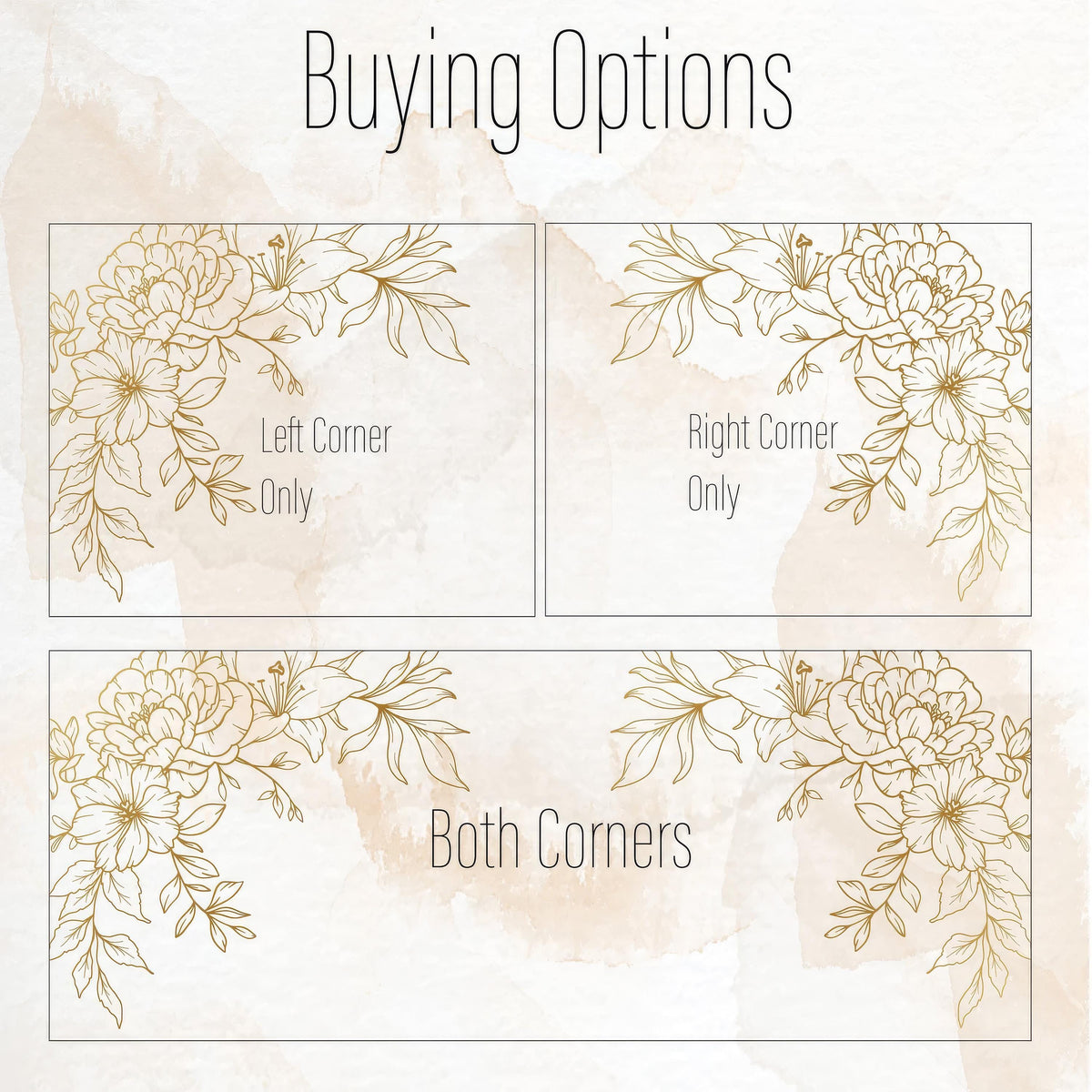 Floral Corner Wall Decals displayed in a styled space