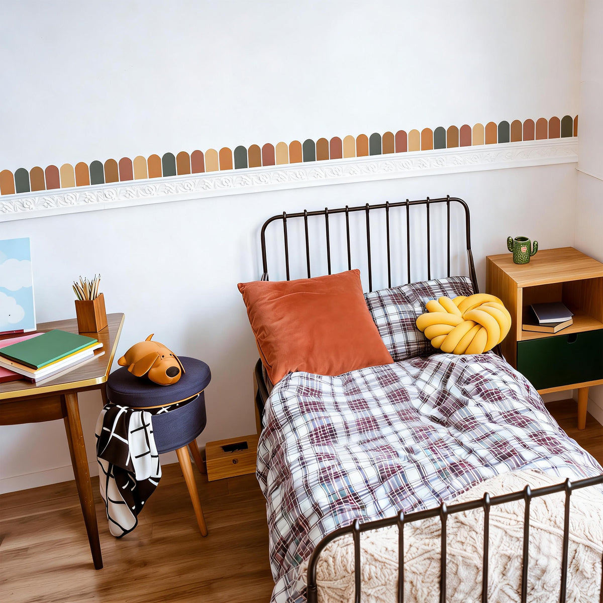 Scallop Wall Decal Border shown in a home interior