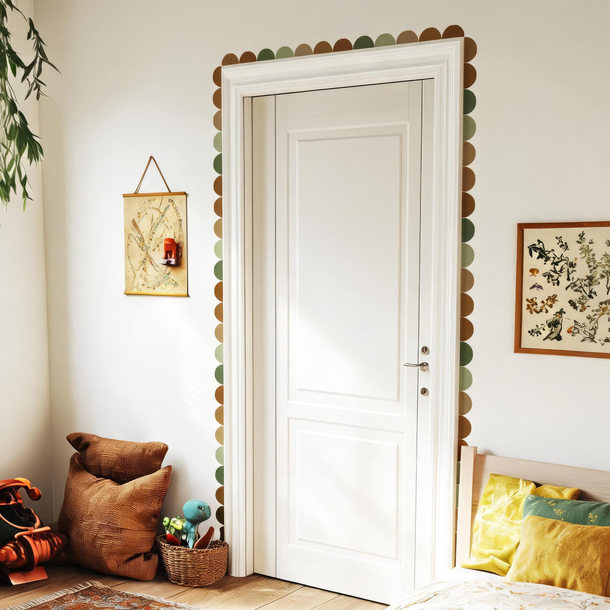 Scallop Wall Decal Border shown in a home interior