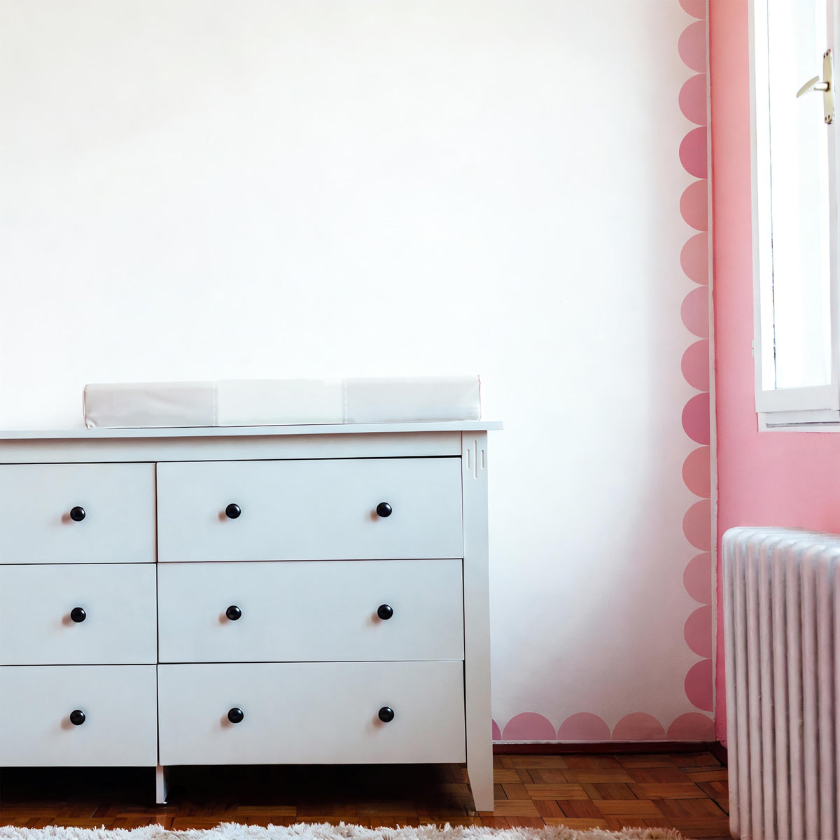 Scallop Wall Decal Border displayed in a styled space