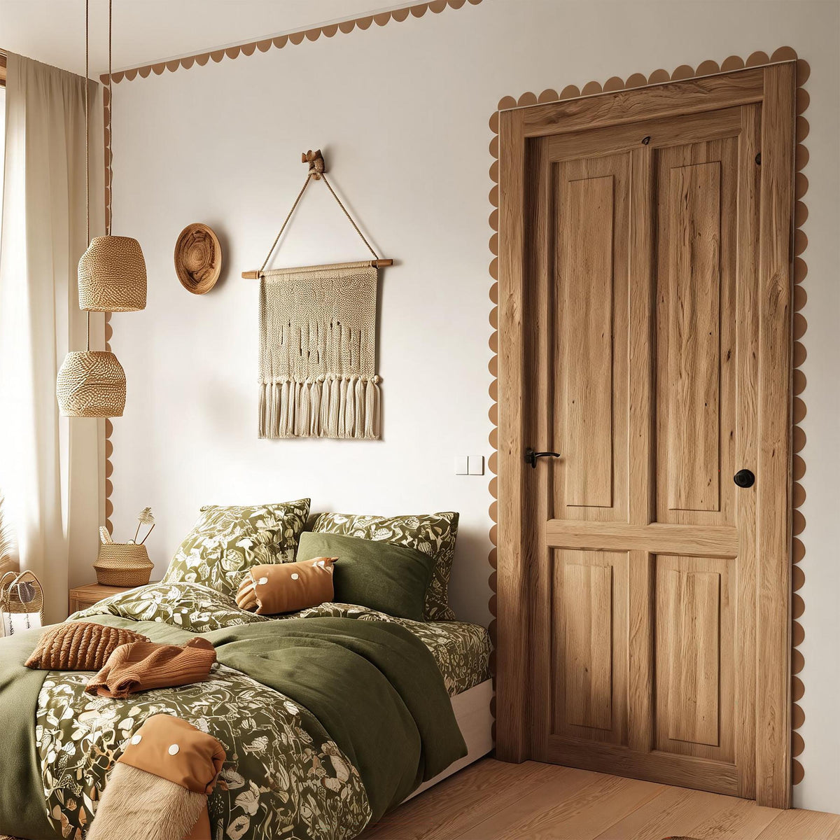 Scallop Wall Decal Border styled in a room setting