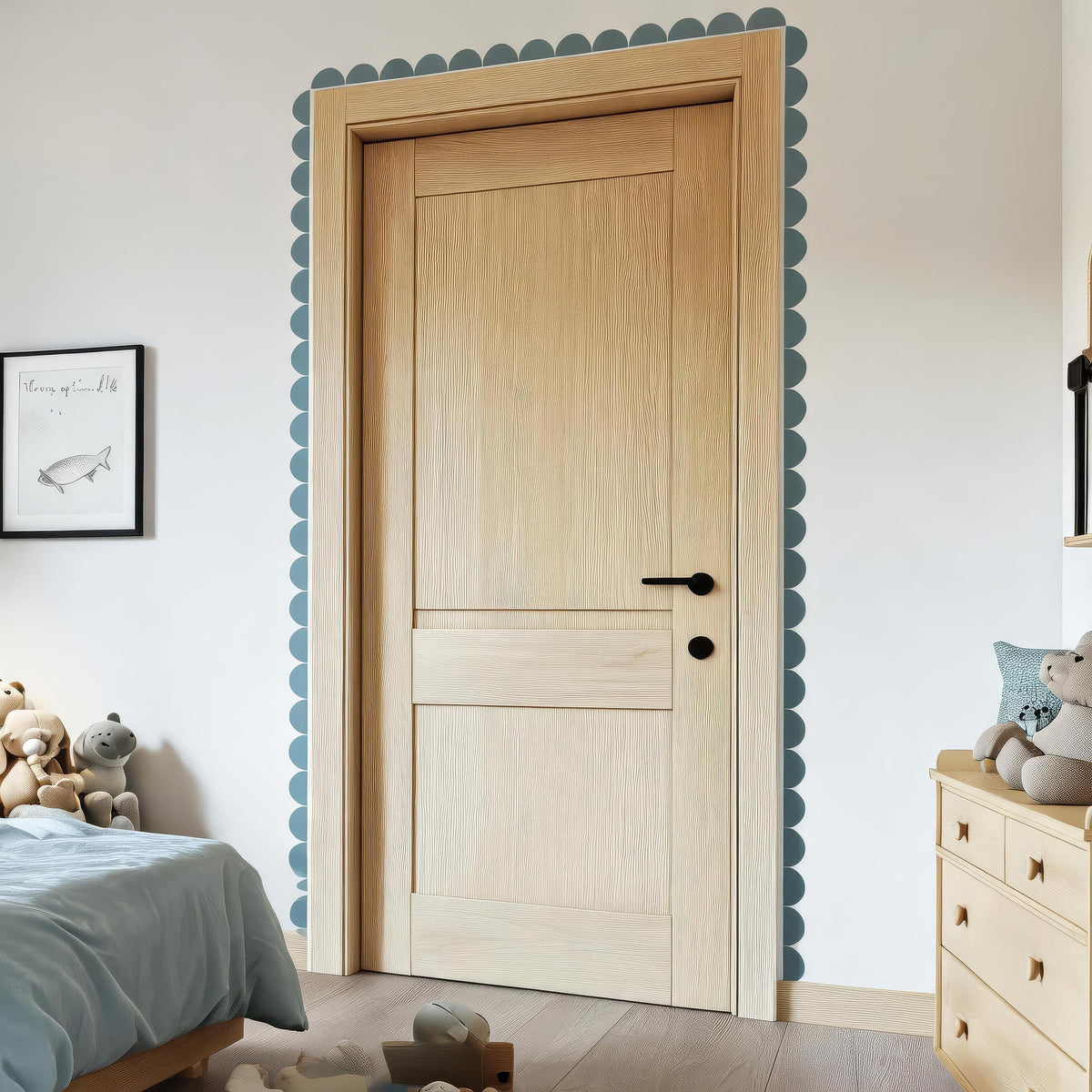 Scallop Wall Decal Border shown in a home interior