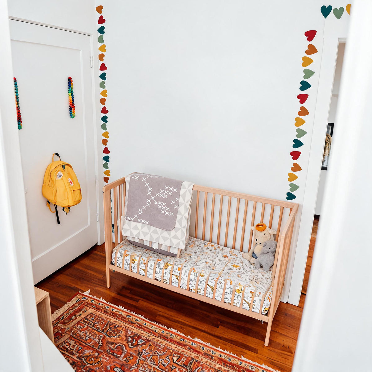 Heart Wall Decal Border arranged on a feature wall