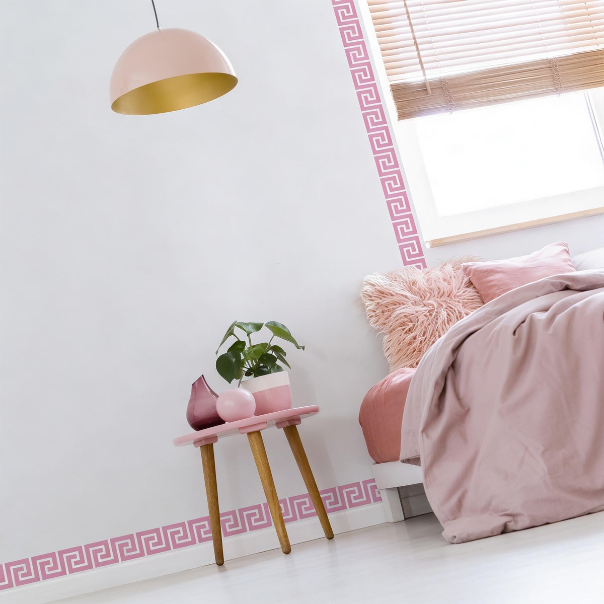 Greek Key Wall Decal Border close-up styled detail