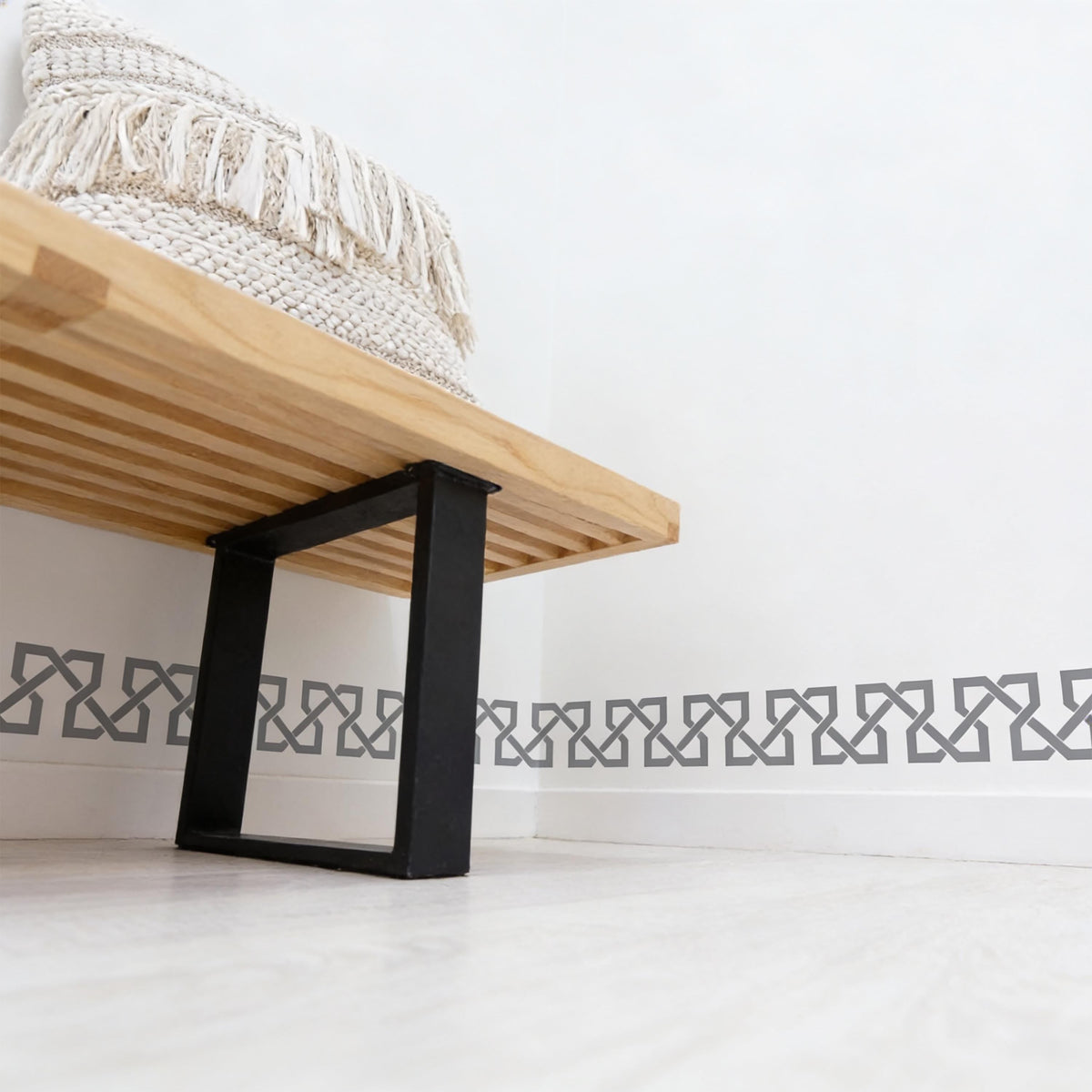Geometric Wall Decal Border displayed in a styled space