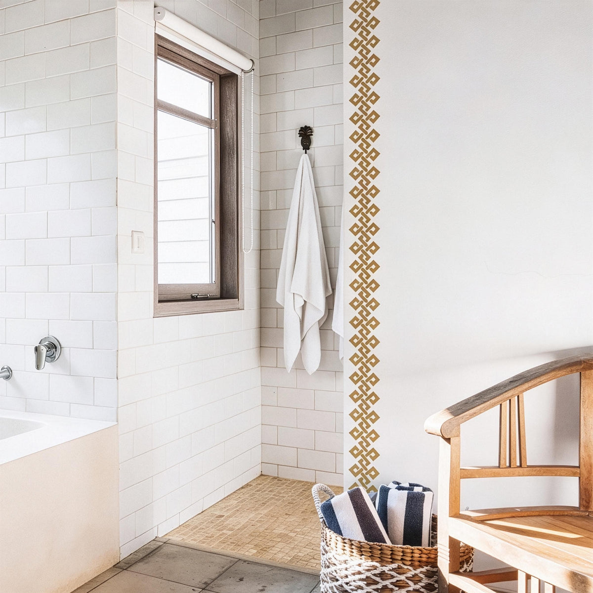 Geometric Wall Decal Border arranged on a feature wall