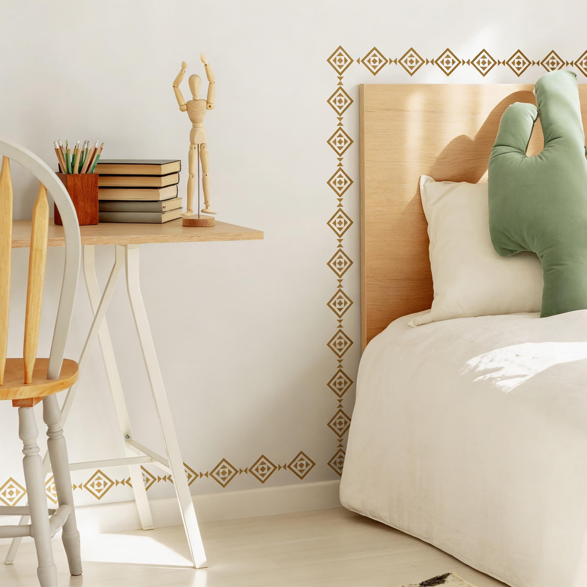 Southwestern Wall Decal Border styled on a decorated wall