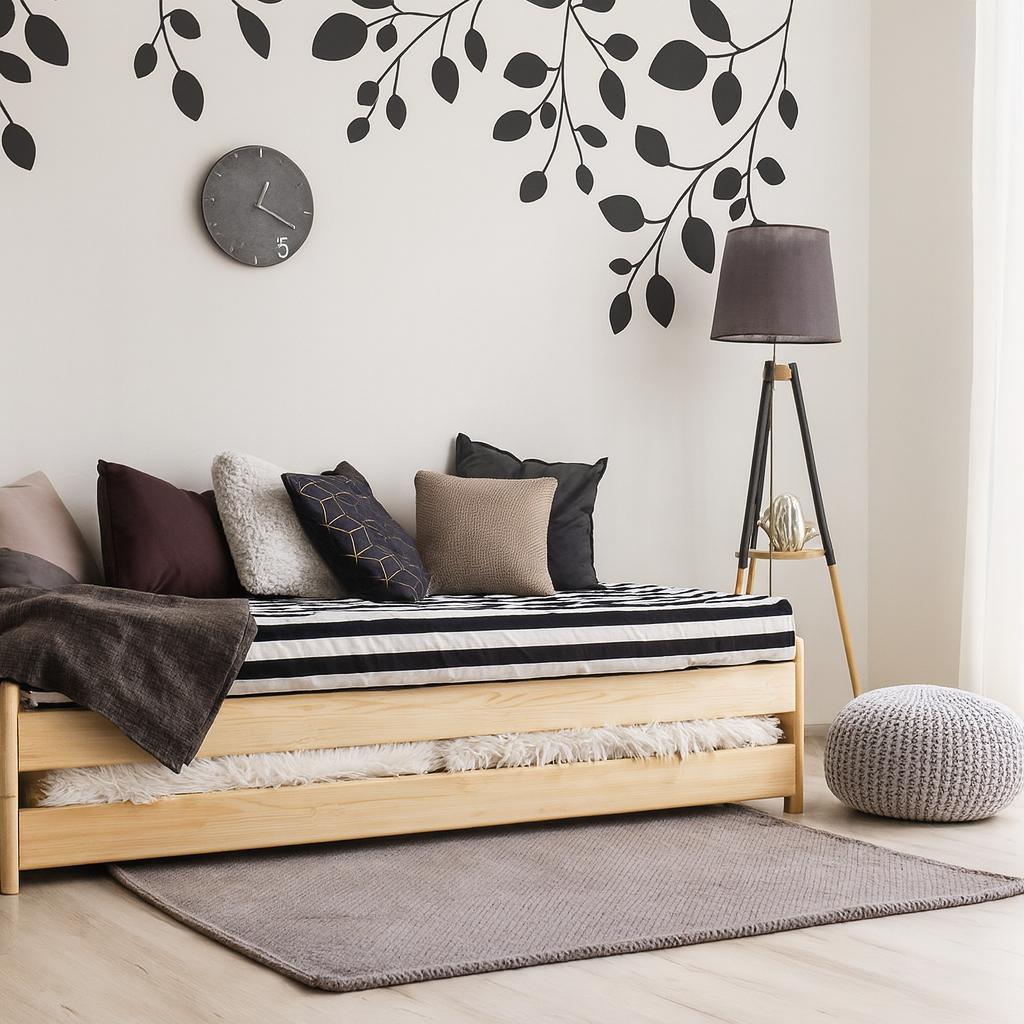Leaf Corner Wall Decal styled in a room setting