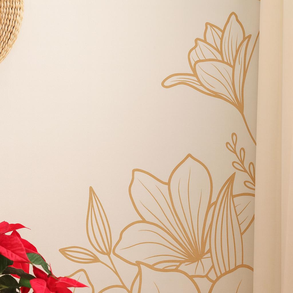 Floral Corner Wall Decal Set shown in a home interior
