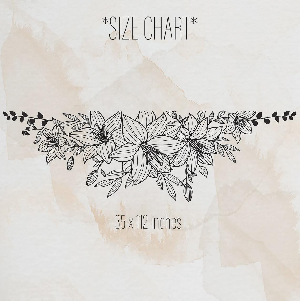 Floral Swag Wall Decal displayed in a styled space