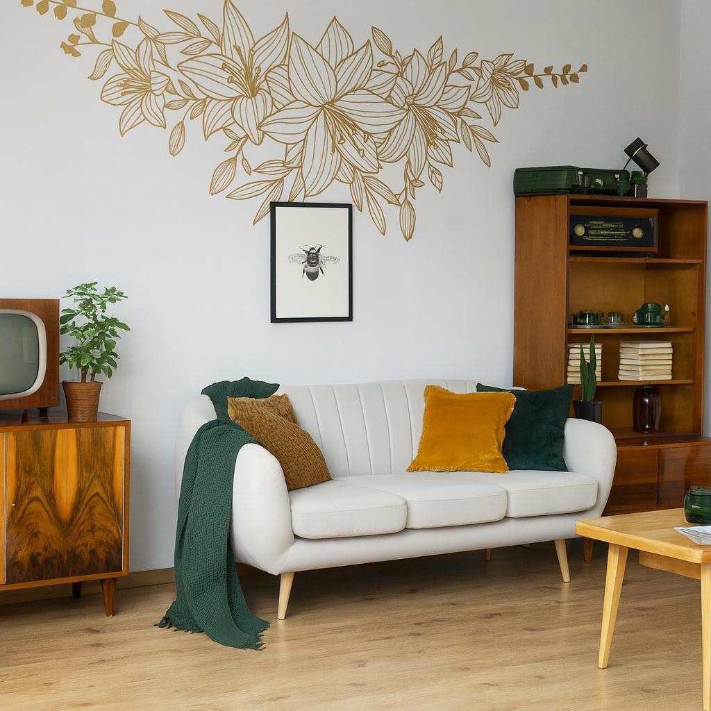 Floral Swag Wall Decal shown in a home interior