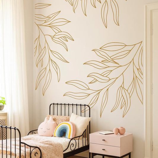 Leaf Wall Decal Set of installed on a styled wall