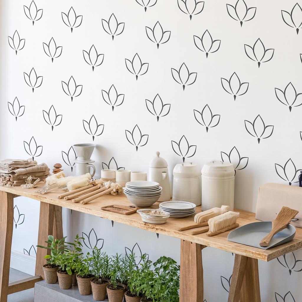 Lotus Wall Decals Set of 33 or decal sheet flat-lay
