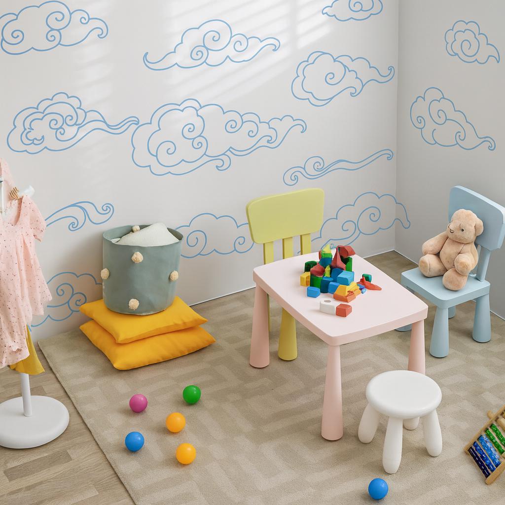 Cloud Wall Decals Set of decal sheet flat-lay
