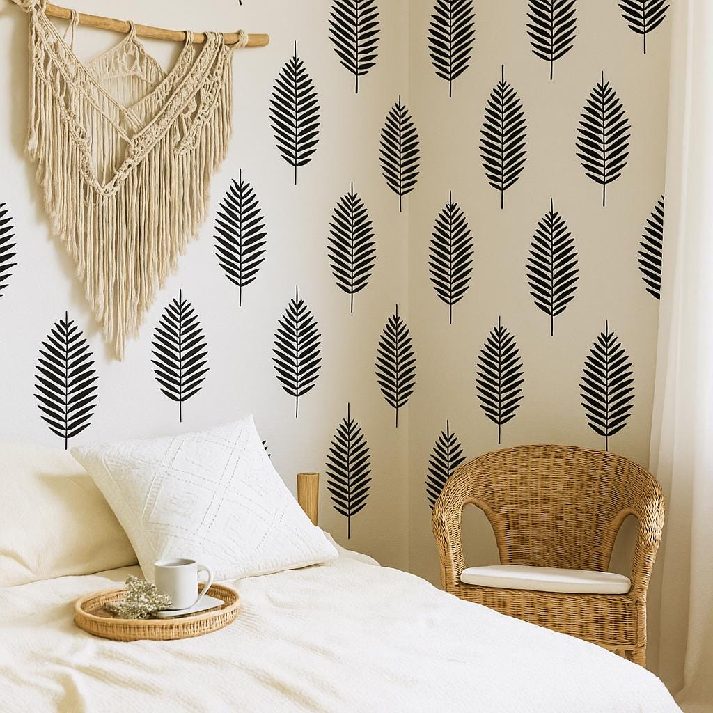 Leaf Wall Decals Set of 24 or arranged on a feature wall