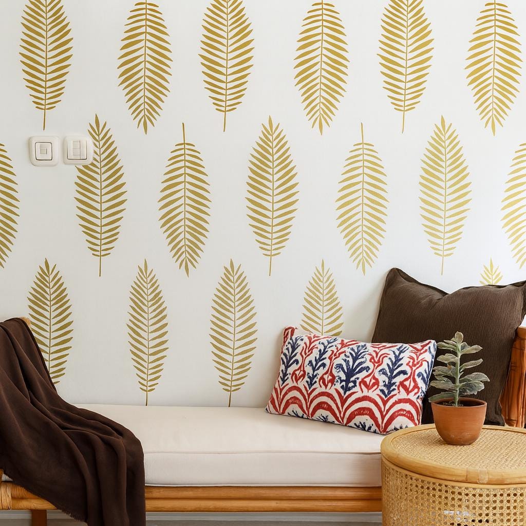 Leaf Wall Decals Set of 24 or styled in a room setting