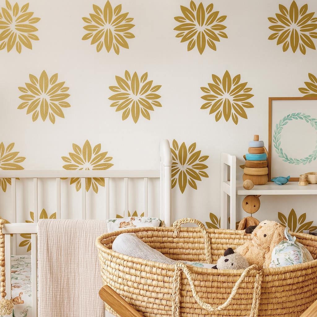 Flower Wall Decals Set of 24 or shown in a home interior