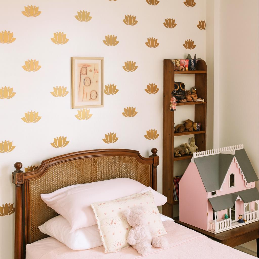 Lotus Wall Decals Set of 36 or shown in a home interior