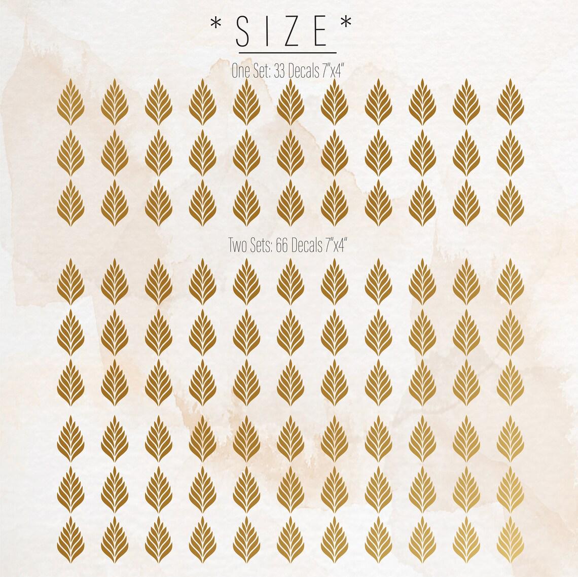 Leaf Wall Decals Set of 33 or size reference on a wall