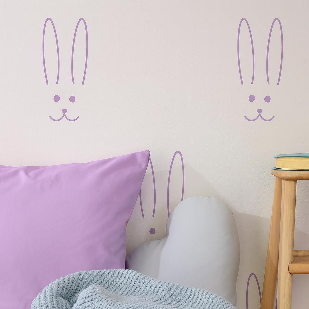 Bunny Wall Decals Set of 24 or arranged on a feature wall