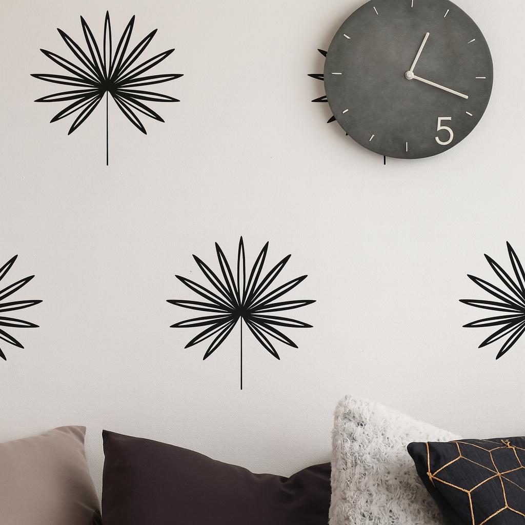 Palm Leaf Wall Decals Set of 33 or styled in a room setting