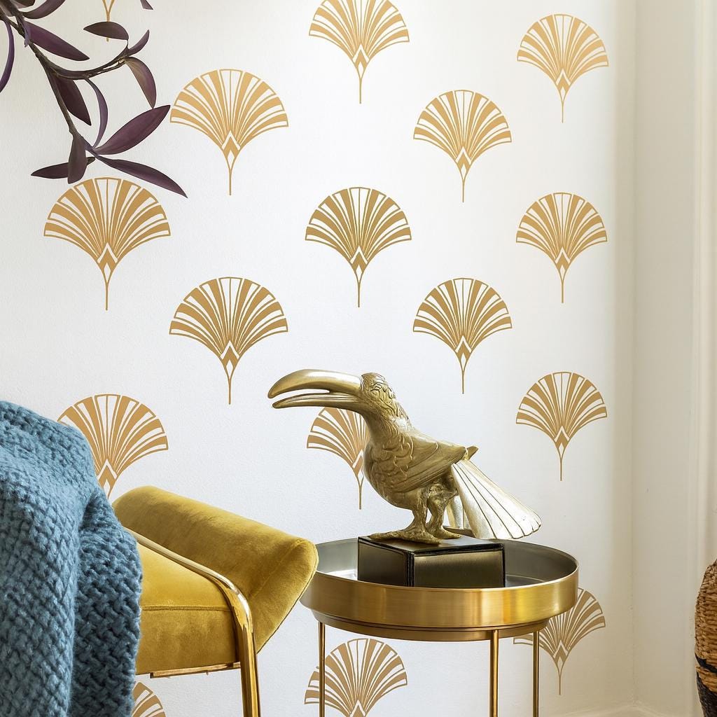 Palm Leaf Wall Decals Set of 33 or shown in a home interior