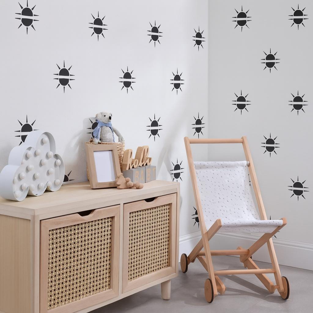 Sun Wall Decals Set of 66 or decal sheet flat-lay