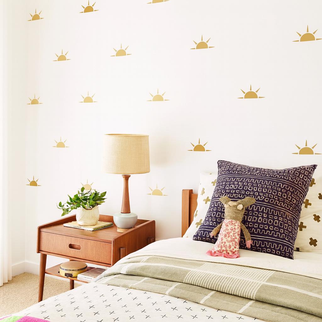 Sun Wall Decals Set of 66 or styled in a room setting
